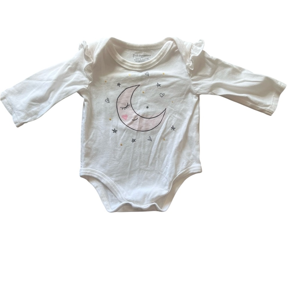 First Impressions Moon and Stars Ruffle Bodysuit | Newborn